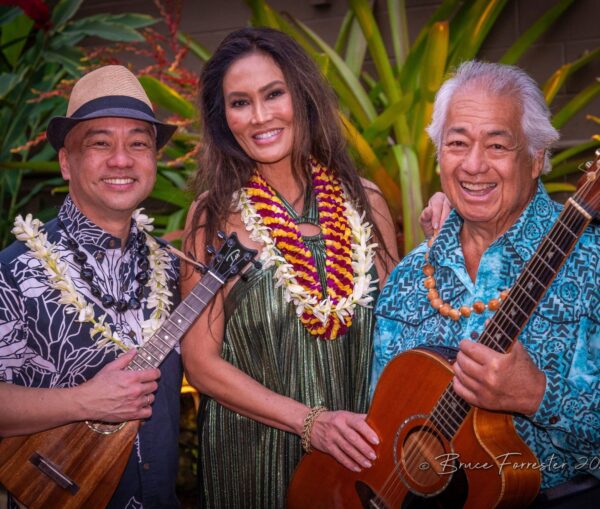 George Kahumoku Jr, Daniel Ho, & Tia Carrere from Maui’s renowned Slack Key Show